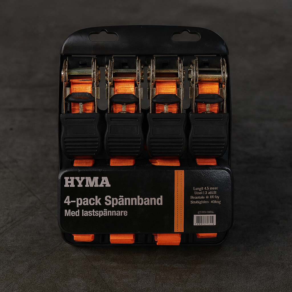 Стяжний ремінь 4,5м 250/500кг набір 4шт для багажу та вантажу (HYMA)